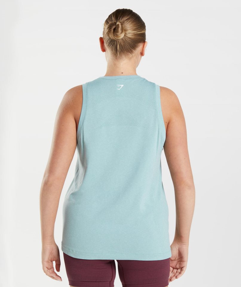 Women's Gymshark Vital Seamless 2.0 Light Tanks Blue | NZ 5UCZPM